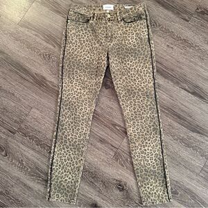 Frame Women's Le Skinny de Jeanne Leopard Jean Side Seam Piping